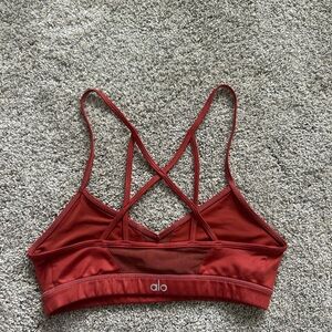 ALO Yoga Strappy Crimson Sports Bra